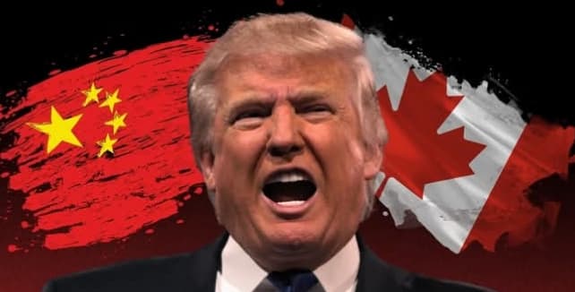 Stocks fall sharply as U.S. tariffs trigger retaliation from China and Canada