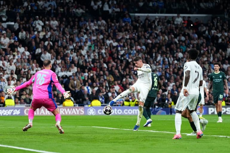Valverde Hat-trick Heroics : Real Madrid thrash Man City 3 - 0 at Bernabéu
